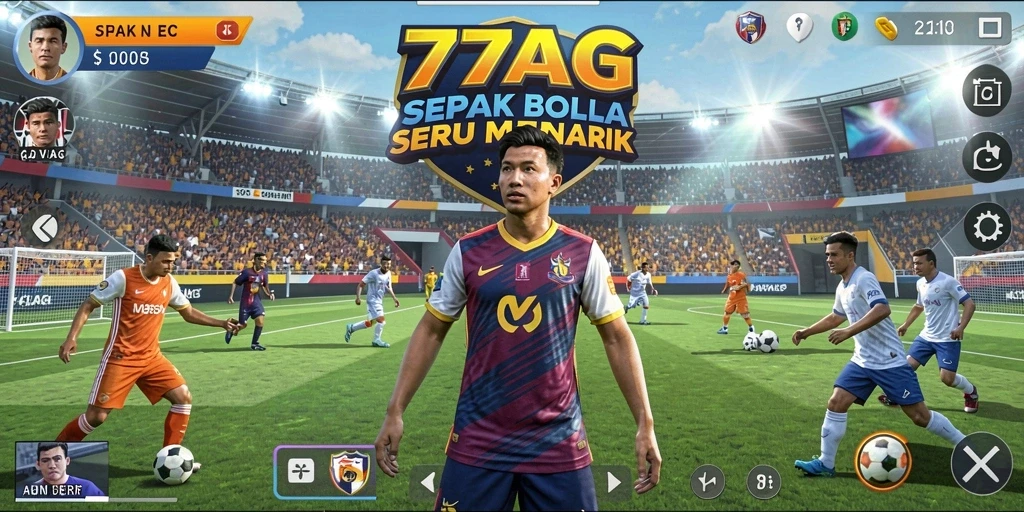 Tampilan seru dari gameplay 77AG dengan para pemain di lapangan.