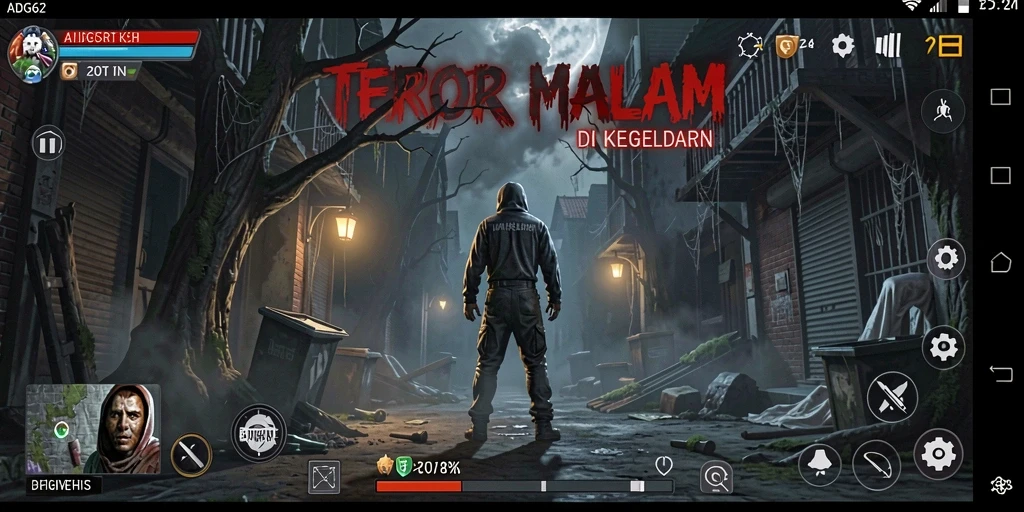 Tangkapan layar dari gameplay ADG62 yang menakutkan dan misterius.