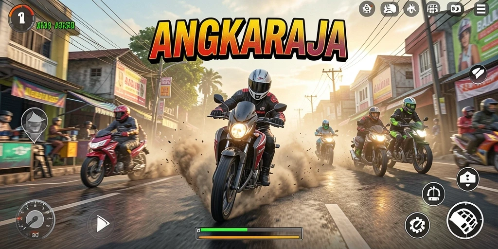 Tampilan memukau gameplay balapan motor di ANGKARAJA.