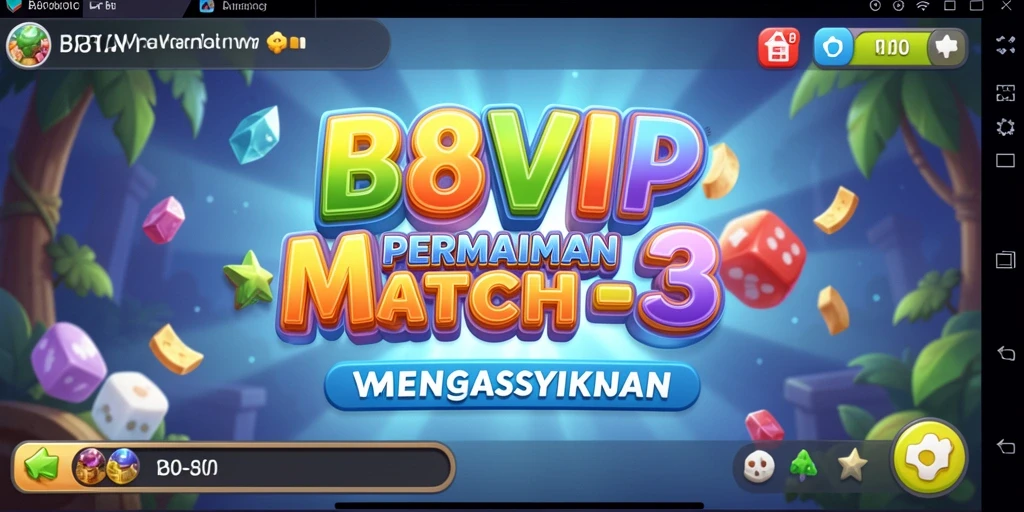 Screenshot B8VIP menunjukkan gameplay seru permainan Match-3.