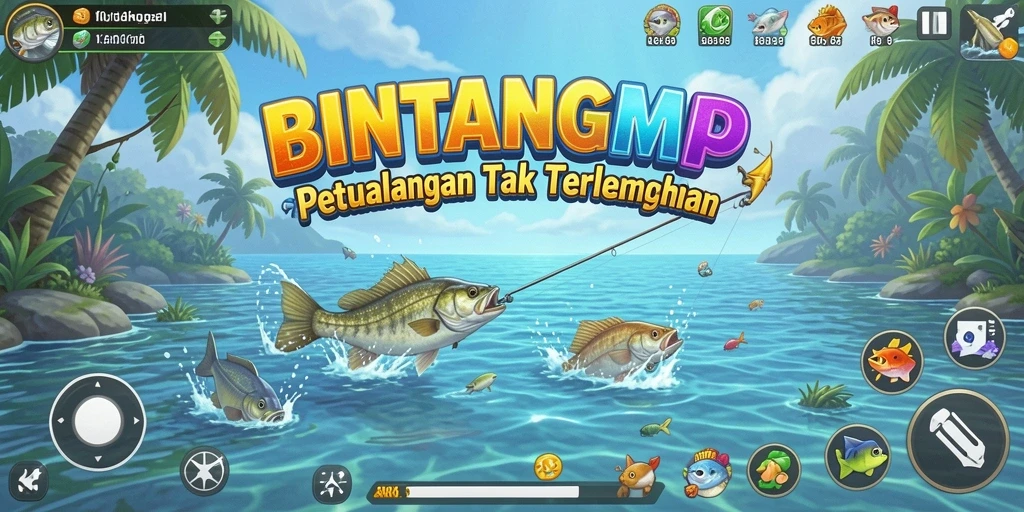 Gameplay BINTANGMPO menampilkan pengalaman memancing yang seru dan realistis.