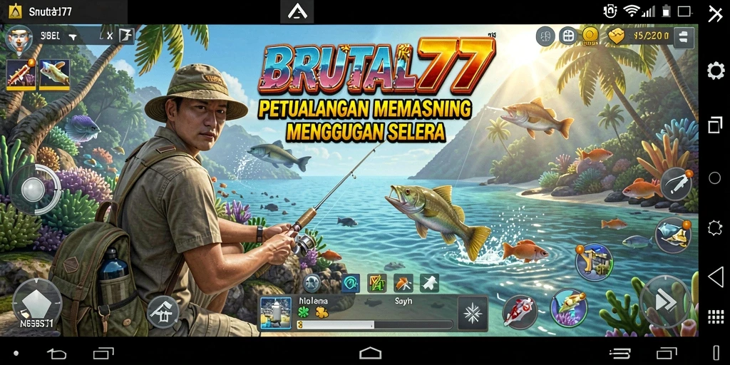 Tangkapan besar di <strong>BRUTAL77</strong> yang menunjukkan gameplay seru memancing.