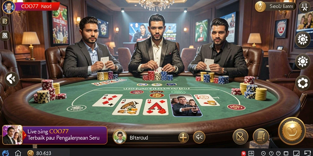 Screenshot COO77 menampilkan gameplay Live Casino yang seru dan interaktif.