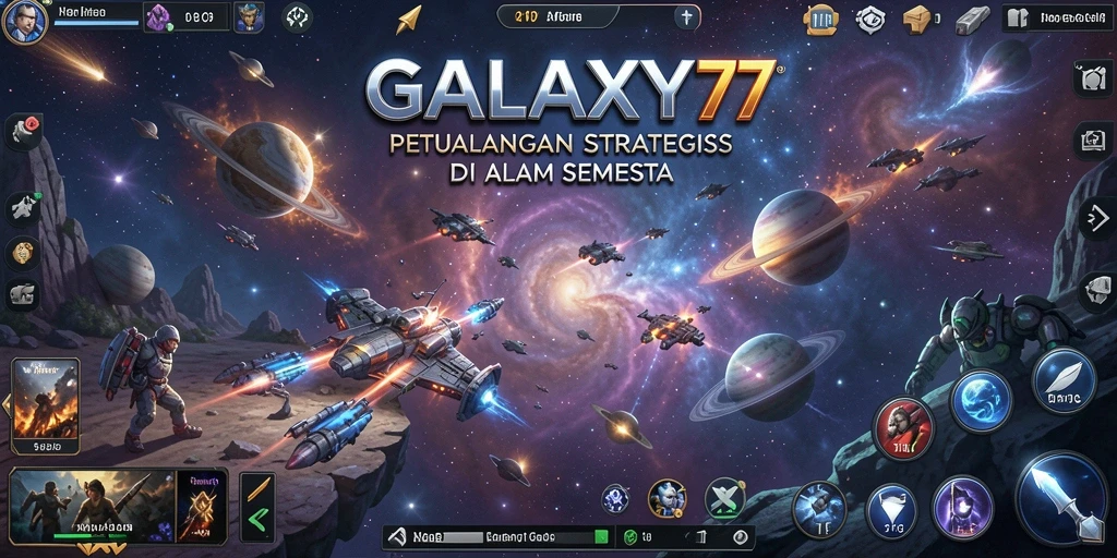 Tampilan gameplay menegangkan di GALAXY77 dengan strategi luar angkasa.