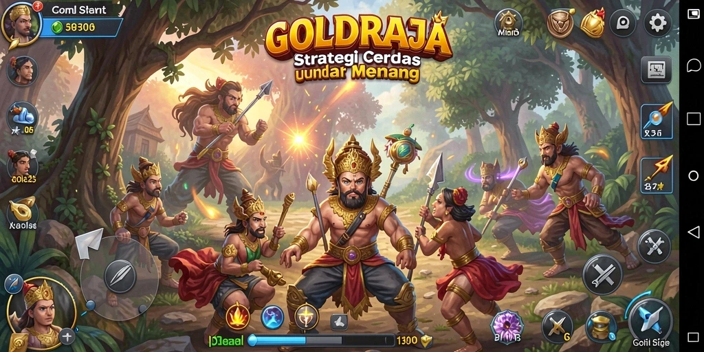 Tampilan gameplay <strong>GOLDRAJA</strong> yang mendebarkan dan penuh strategi.