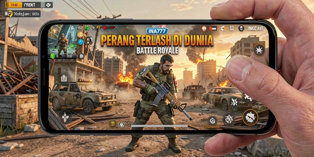 Gameplay mendebarkan di arena Battle Royale INA777.