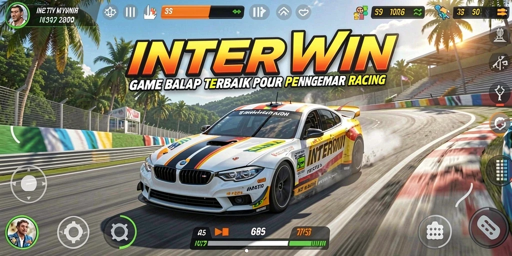 Screenshot INTERWIN menampilkan aksi balapan yang mendebarkan dan grafik yang memukau.