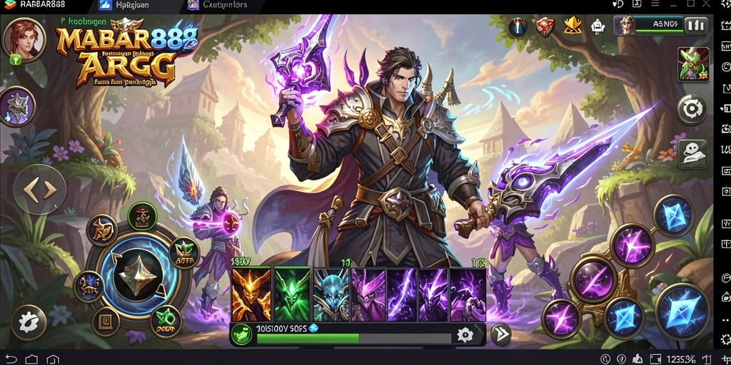 Screenshot MABAR88 menampilkan aksi pertarungan seru dalam dunia fantasi.