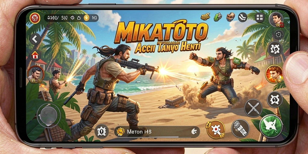 Screenshot aksi mendebarkan dari gameplay MIKATOTO yang intens.