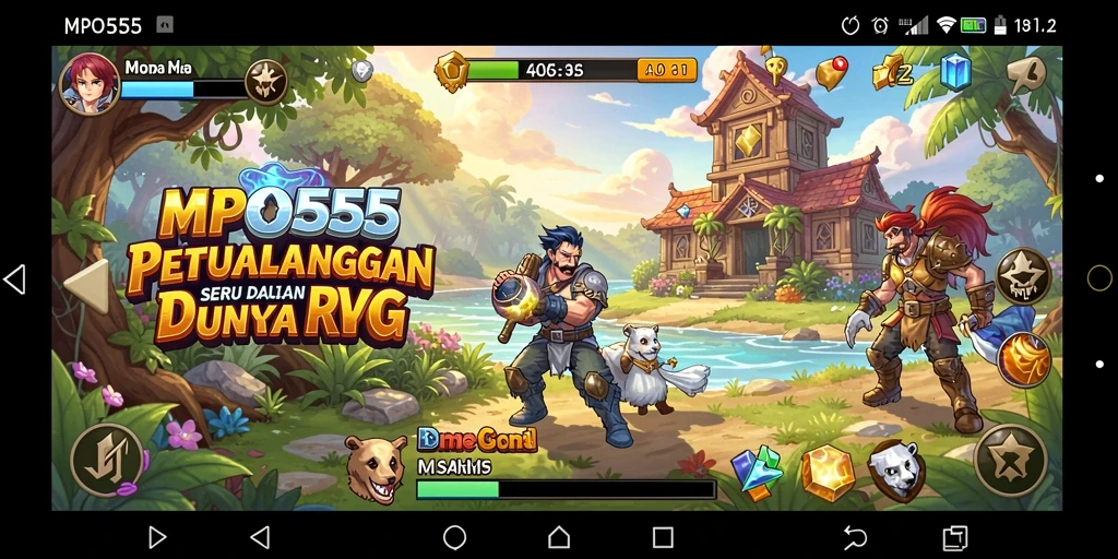 Screenshot memperlihatkan aksi seru dalam game RPG MPO555.