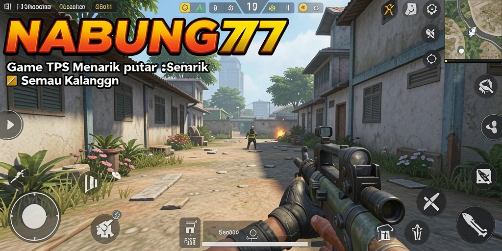 Tampilan gameplay TPS yang seru dan menegangkan dalam NABUNG77.