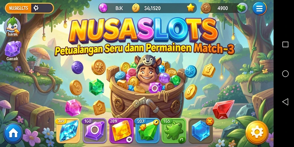 Gameplay NUSASLOTS menampilkan kombinasi simbol yang menantang dan seru.