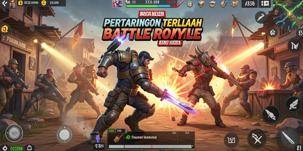 Tampilan gameplay seru OCE69 dalam pertempuran Battle Royale.
