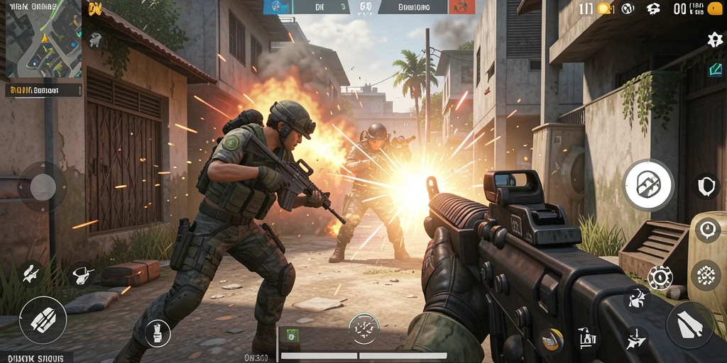 Gameplay OKJK yang menegangkan dan penuh aksi FPS.