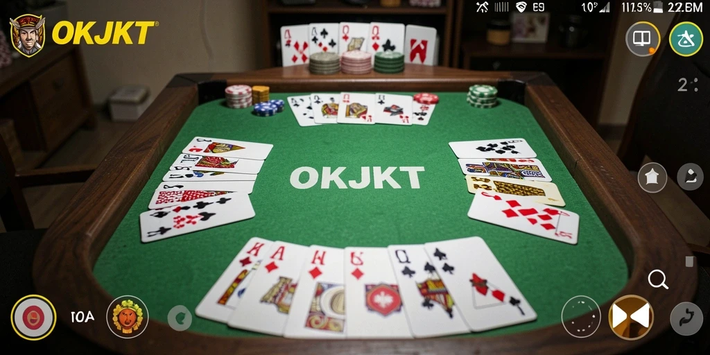 Tampilan gameplay seru di OKJKT saat bermain Gaple.