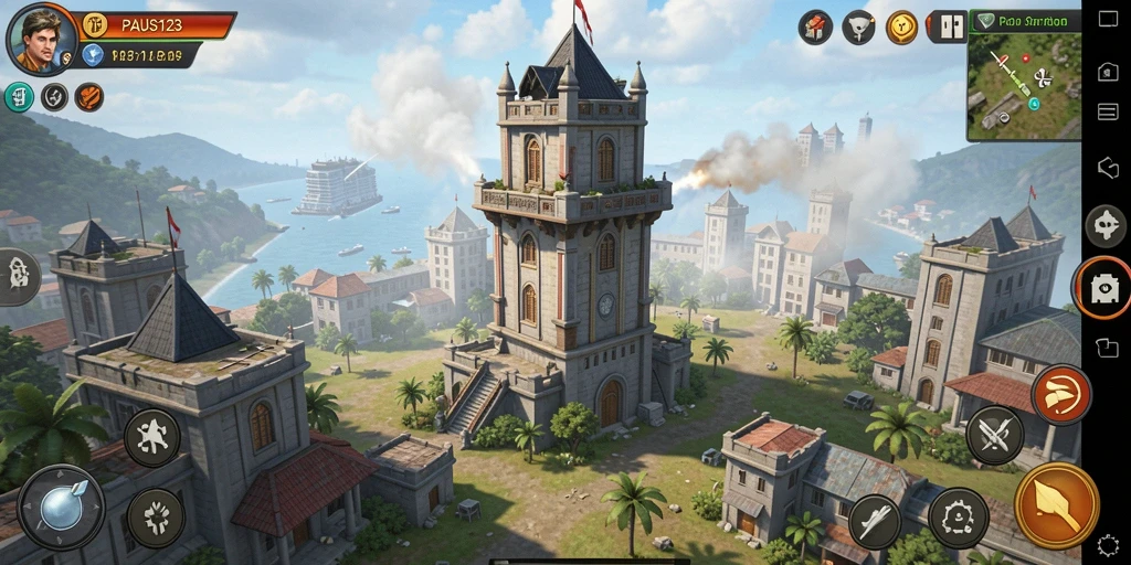 Tangkapan layar utama dari gameplay Tower Defense yang mendebarkan di PAUS123.