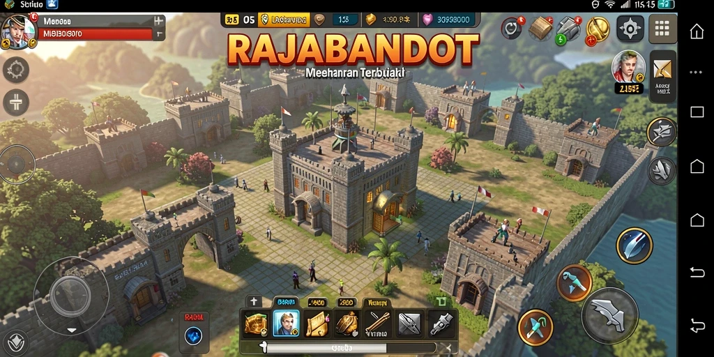 Screenshot menampilkan aksi seru dalam game Tower Defense RAJABANDOT.