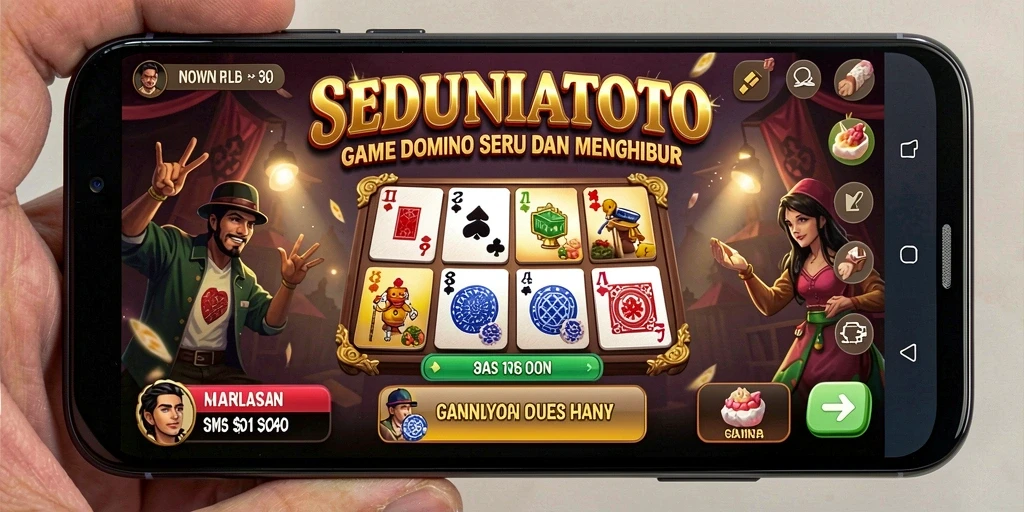 Tampilan gameplay seru SEDUNIATOTO dengan elemen Domino.