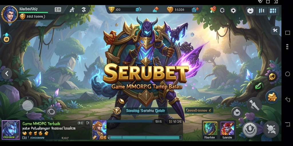 Screenshot SERUBET menampilkan pertempuran seru antara pemain di dunia fantasi.