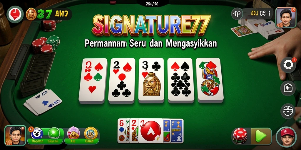 Gameplay seru dari SIGNATURE77 yang menampilkan permainan Domino.
