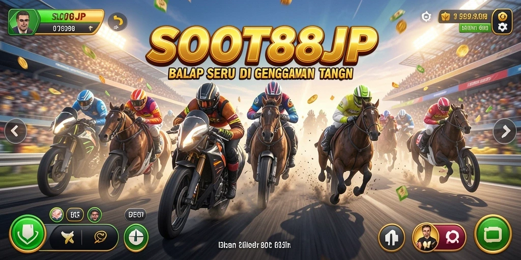 Tampilan aksi balapan mendebarkan di SLOT88JP dengan grafik menakjubkan.