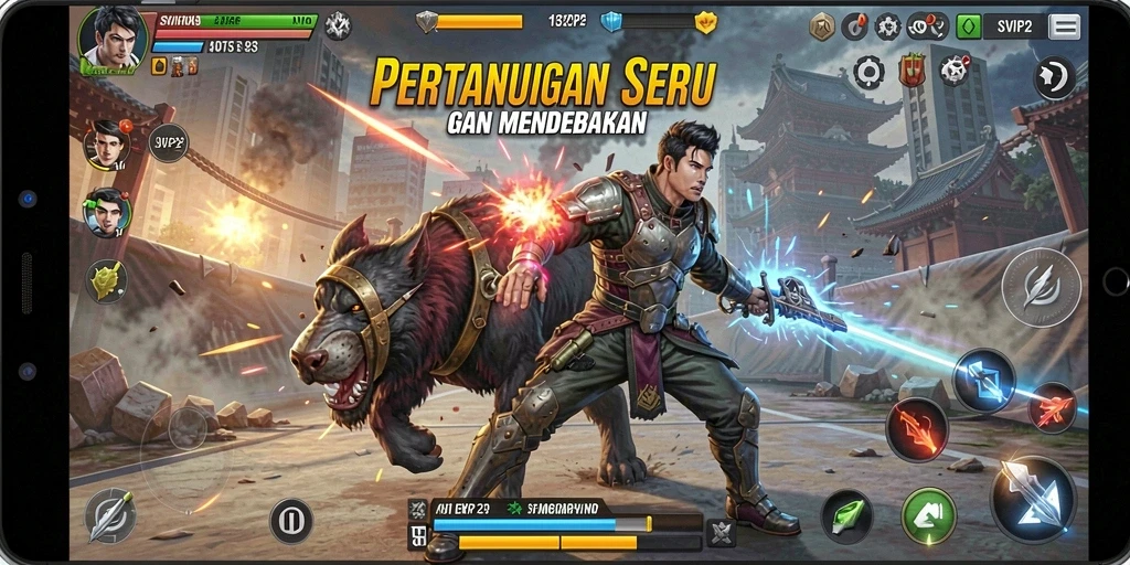Screenshot SVIP2 menampilkan aksi pertarungan yang intens dan menarik.