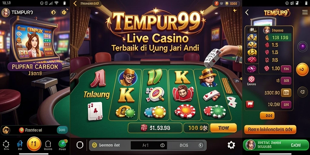Screenshot menunjukkan dealer profesional sedang memandu permainan Live Casino.
