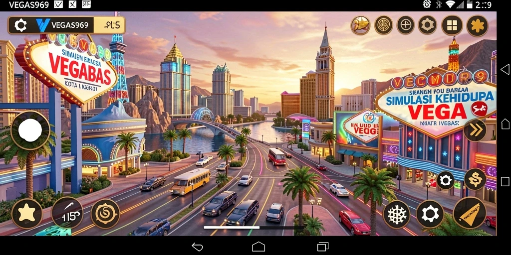 Tampilan gameplay menakjubkan di VEGAS969 dengan elemen simulasi yang kaya.