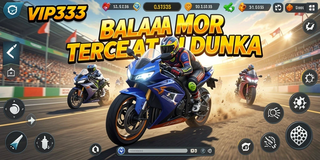 Tampilan gameplay menegangkan dalam balapan motor VIP333.